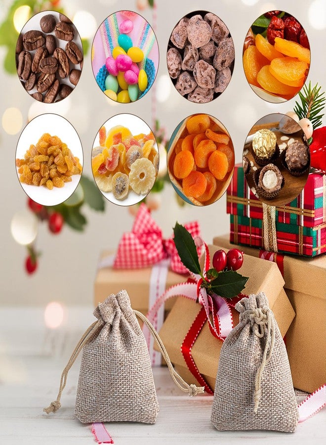 Eldraqth 20PCS Reusable Burlap Gift Bags with Drawstring 4.7 x 3.5 Inch Small Party Favor Gift Bags Premium Linen Jewelry Pouches Brown Linen Sacks Bag for Christmas Wedding Party DIY Craft Candy Packing - Image 2